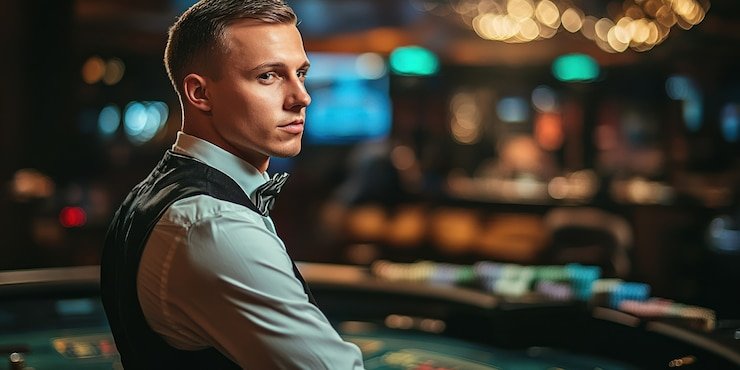 Pengguna menikmati permainan baccarat live casino dengan dealer profesional dan layanan responsif